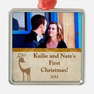 Personalised Custom Ornaments Elegant Reindeer Gol