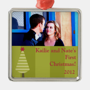 Personalised Custom Ornaments Olive Green Striped