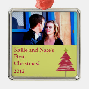 Personalised Custom Ornaments Red Tree Christmas H
