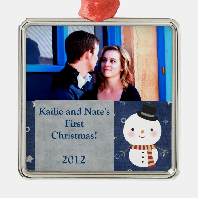 Personalised Custom Ornaments Top Hat Snowman (Front)