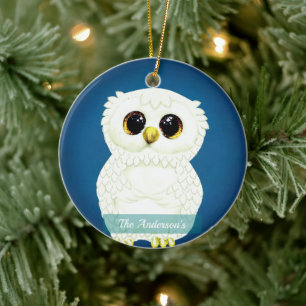 Personalised Custom Owl Bird Photo Ceramic Tree Decoration