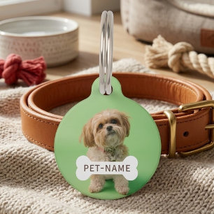 Personalised Custom Pet Dog Photo And Text Picture Tag
