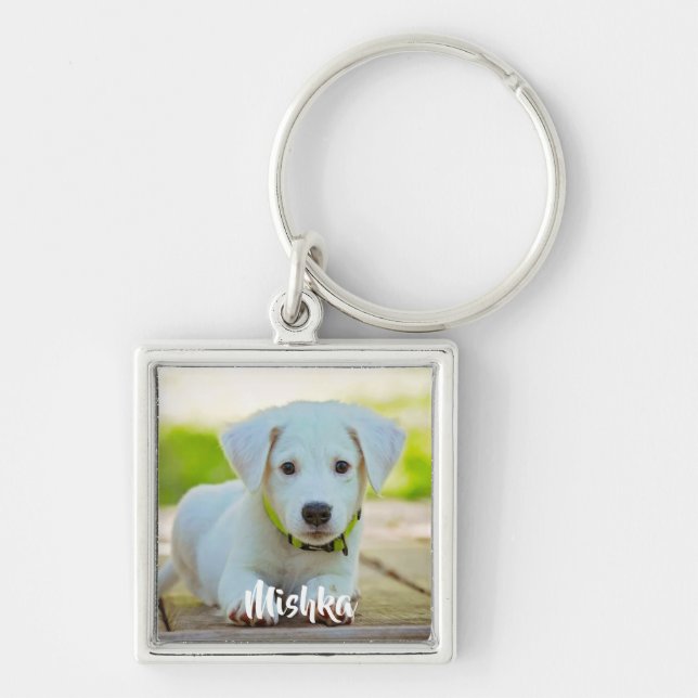 Personalised custom pet photo key ring (Front)