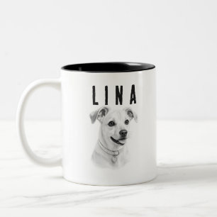 Personalised Custom Pet Portrait Two-Tone Coffee Mug