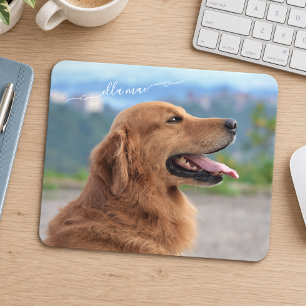 Personalised Custom Photo And Dog Name Mouse Mat