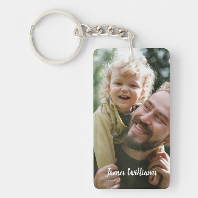 Personalised Custom Photo and Name Create your own Key Ring (Front)