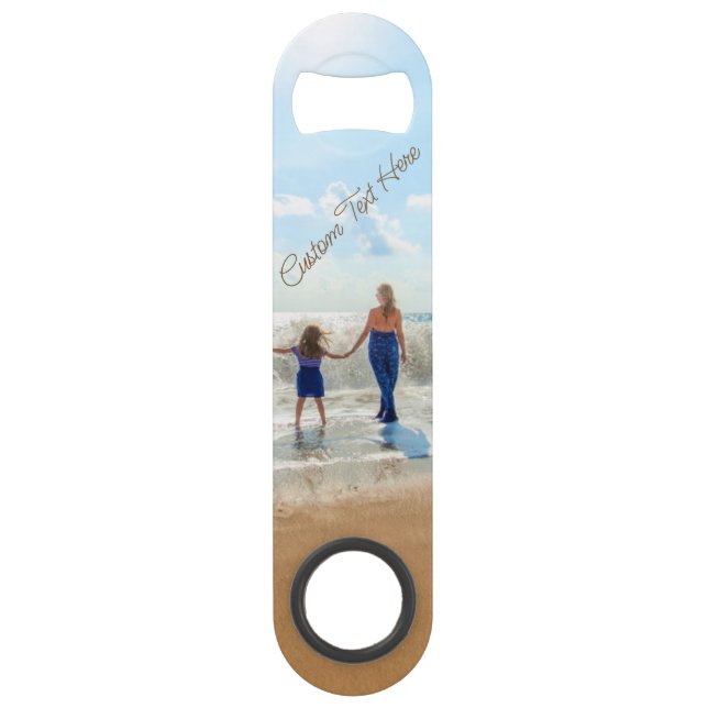Personalised Custom Photo and Text Bar Key (Front)