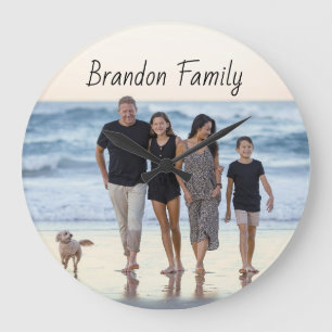 Personalised Custom Photo and Text  Large Clock