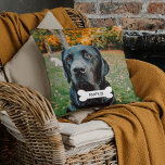 Personalised Custom Photo And Text Pet Dog Cushion<br><div class="desc">Personalised Custom Photo And Text Pet Dog photo gift throw pillow from Ricaso - add your own photographs and text (front and back)</div>