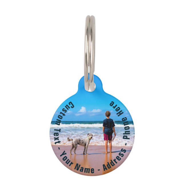 Personalised Custom Photo and Text Pet ID Tag (Front)