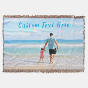 Personalised Custom Photo and Text Throw Blanket