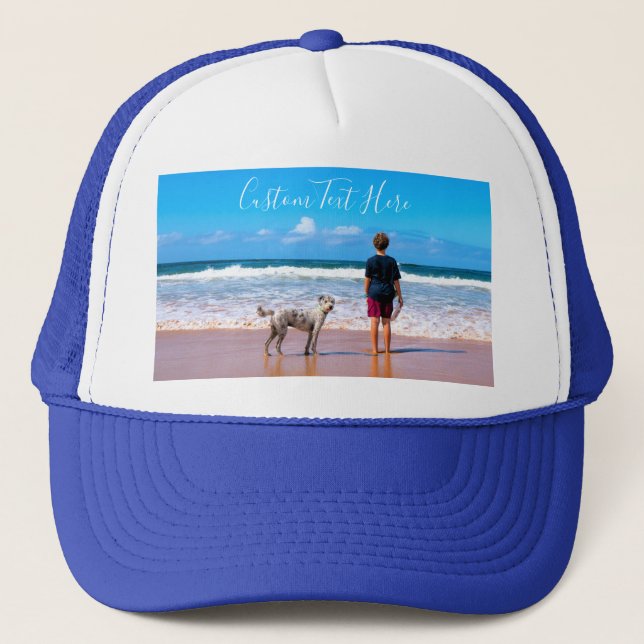 Personalised Custom Photo and Text Trucker Hat (Front)