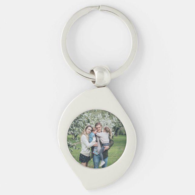 Personalised Custom Photo Best Dad Ever Key Ring (Front)