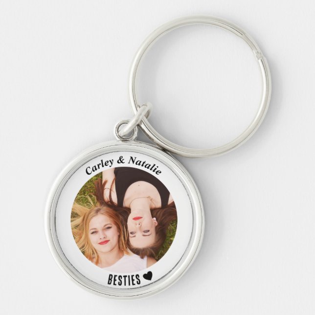 Personalised Custom Photo Besties Best Friend Key Ring (Front)