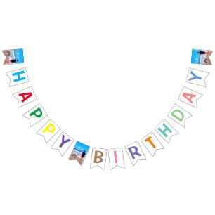 Personalised Custom Photo Birthday Bunting Flags