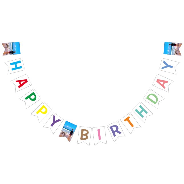 Personalised Custom Photo Birthday Bunting Flags (All)