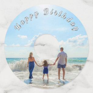 Personalised Custom Photo Birthday Wine Glass Tags