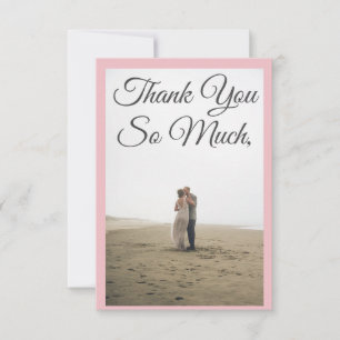 Personalised Custom Photo blush pink Than Thank You Card