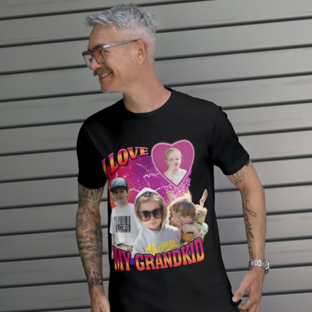Personalised Custom Photo Bootleg I love Grandkid T-Shirt (Creator Uploaded)