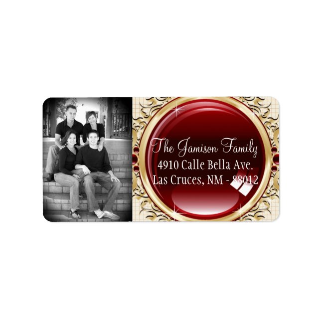 Personalised Custom Photo Brown Polk Mailing Label (Front)