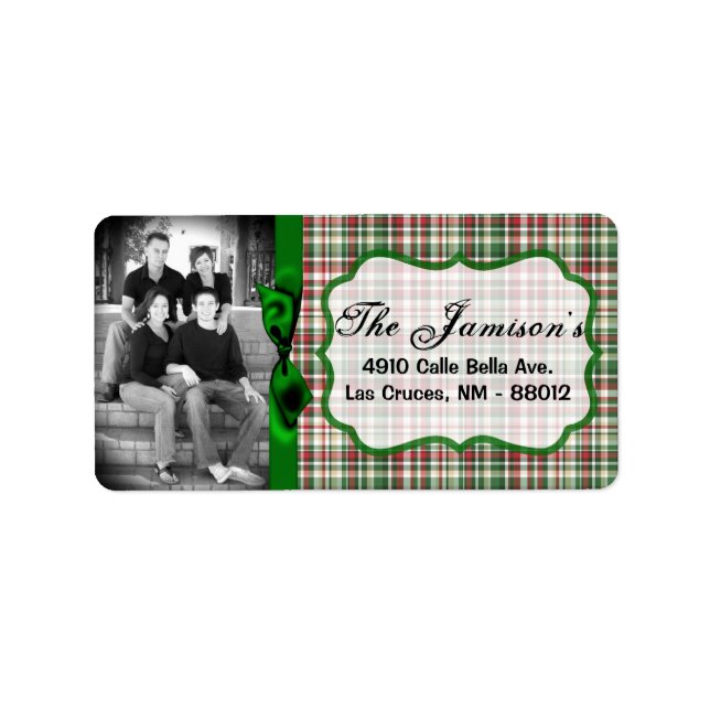 Personalised Custom Photo Christmas Mailing Label (Front)