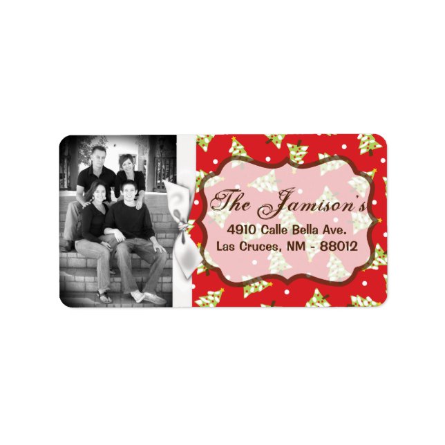 Personalised Custom Photo Christmas Mailing Label (Front)