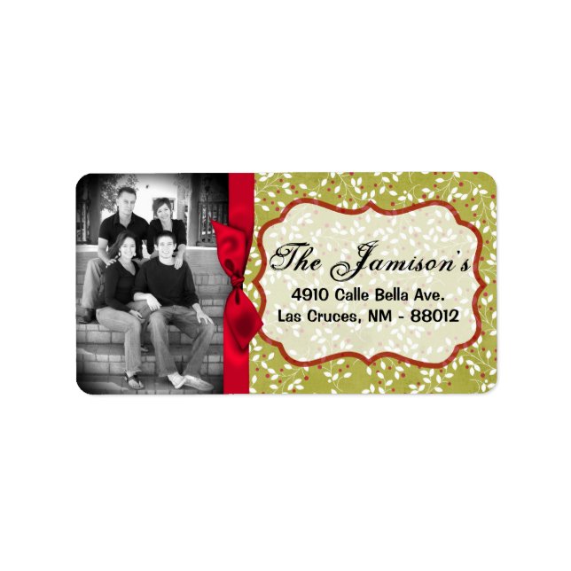 Personalised Custom Photo Christmas Mailing Label (Front)