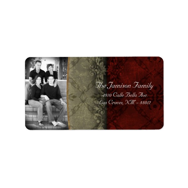 Personalised Custom Photo Christmas Mailing Label (Front)