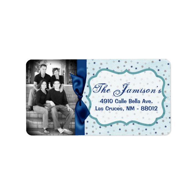 Personalised Custom Photo Christmas Mailing Label (Front)