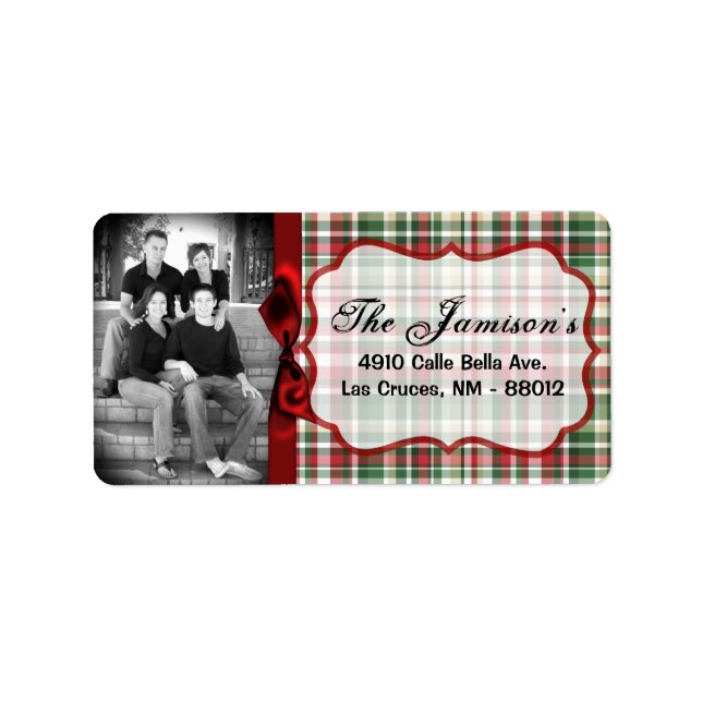 Personalised Custom Photo Christmas Mailing Label (Front)
