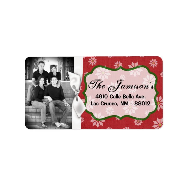 Personalised Custom Photo Christmas Mailing Label (Front)