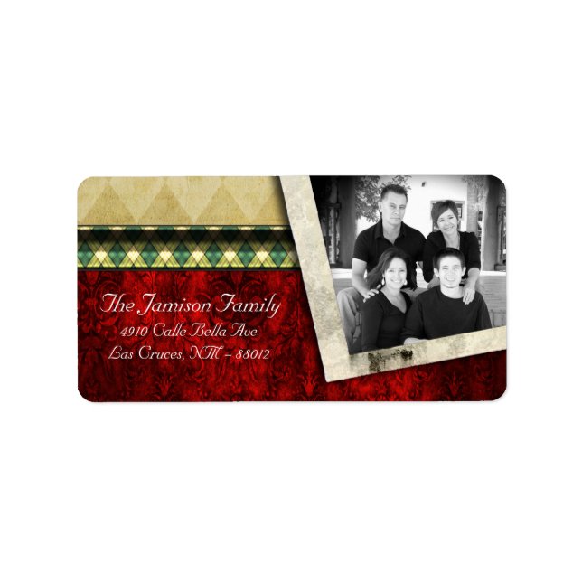 Personalised Custom Photo Christmas Mailing Label (Front)