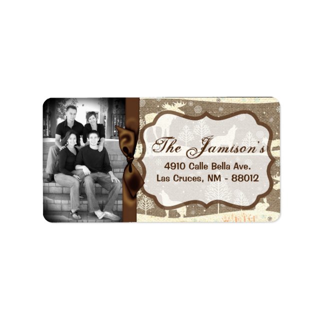 Personalised Custom Photo Christmas Mailing Label (Front)