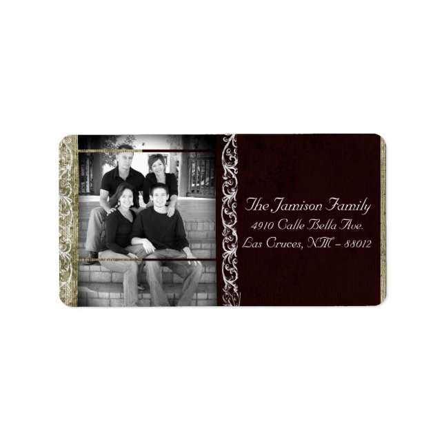 Personalised Custom Photo Christmas Mailing Label (Front)