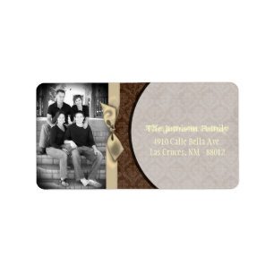 Personalised Custom Photo Damask Mailing Label
