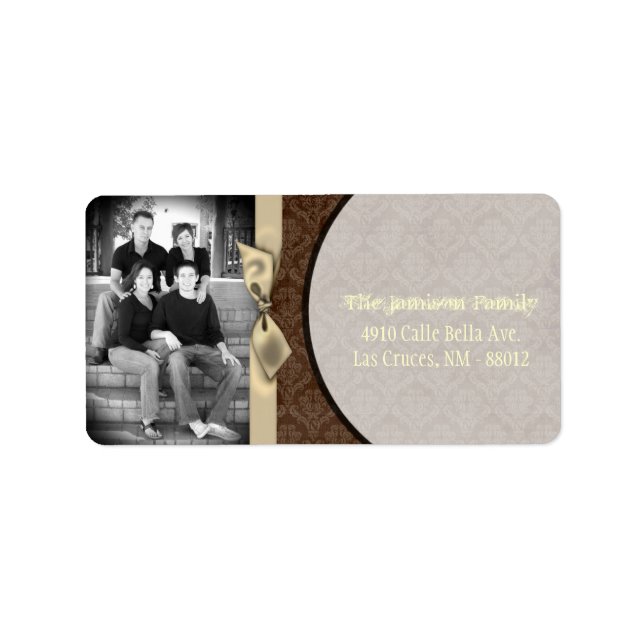 Personalised Custom Photo Damask Mailing Label (Front)