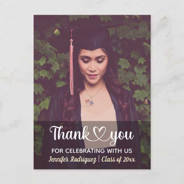 Personalised Custom Photo Graduation Thank You Postcard (Front)