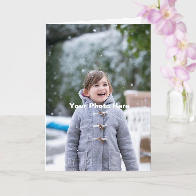 Personalised Custom Photo Greeting Card (Orchid)