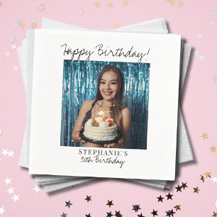Personalised Custom Photo Happy Birthday Napkin