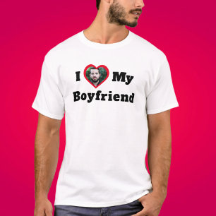 Personalised Custom Photo I Love My Boyfriend T-Shirt