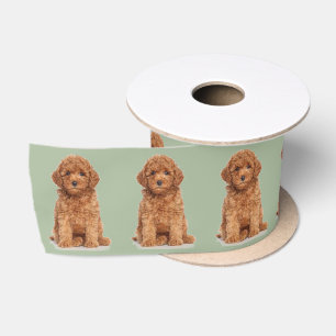 Personalised Custom photo image laurel green Satin Ribbon