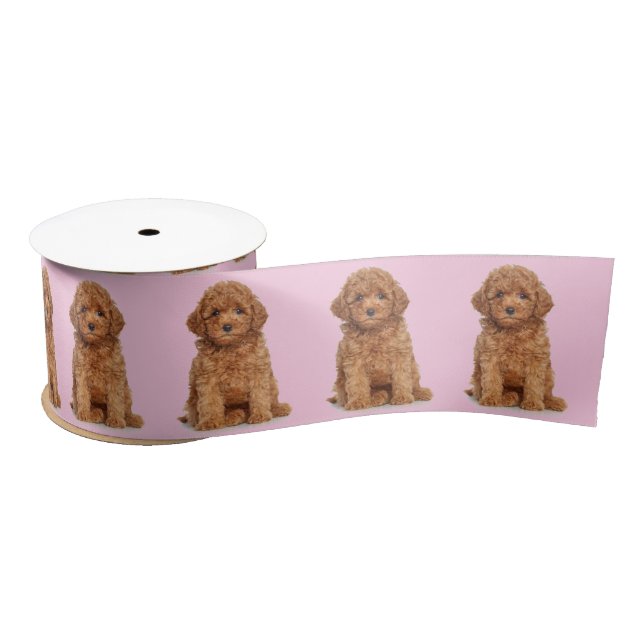Personalised custom photo image logo light pink satin ribbon (Spool)