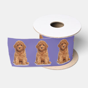 Personalised custom photo image periwinkle lilac satin ribbon