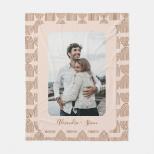 Personalised Custom Photo Keepsake Earthy Pattern Fleece Blanket
