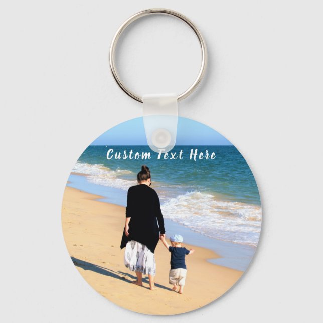 Personalised Custom Photo Keychain with Text (Front)
