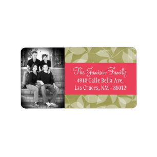 Personalised Custom Photo Leaves Mailing Label