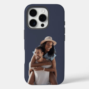 Personalised Custom Photo Navy Tough iPhone 16 Pro Case