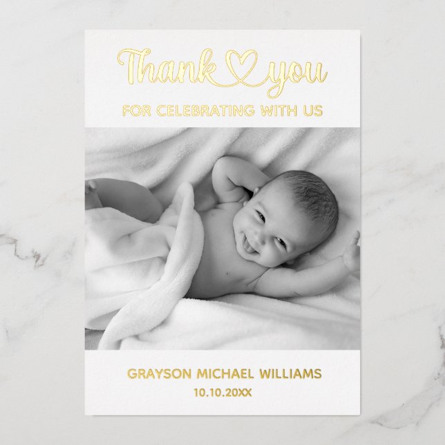 Personalised Custom Photo Newborn Baby Thank You (Front)