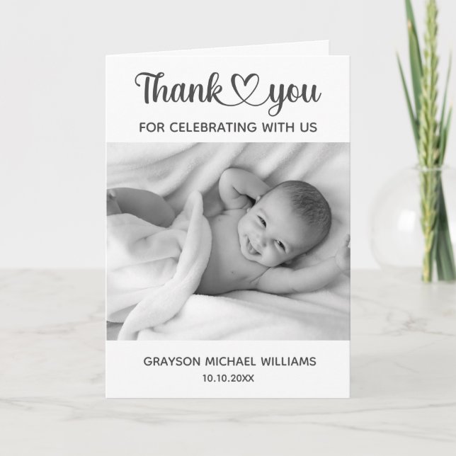 Personalised Custom Photo Newborn Baby Thank You (Front)