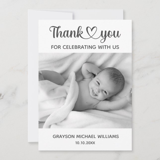 Personalised Custom Photo Newborn Baby Thank You (Front)